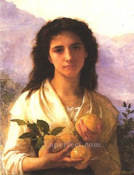 1899 Oil Painting - Girl Holding Lemons 1899 Realism William Adolphe Bouguereau
